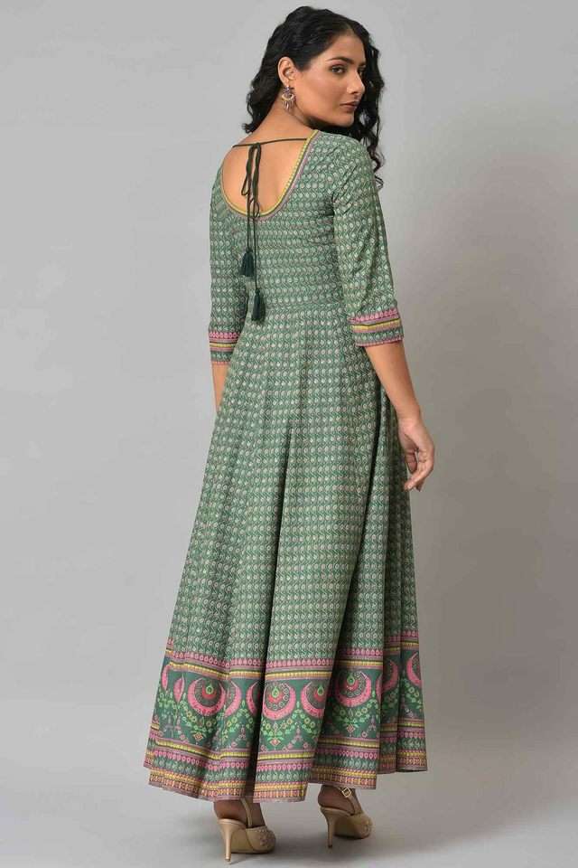 Floral-Round-Neck-Viscose-Women-s-Ankle-Length-Ethnic-Dress