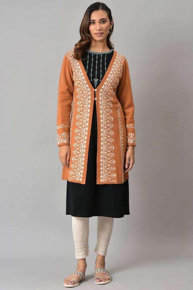 Geometric-Print-Acrylic-Women-s-Festive-Wear-Cardigan