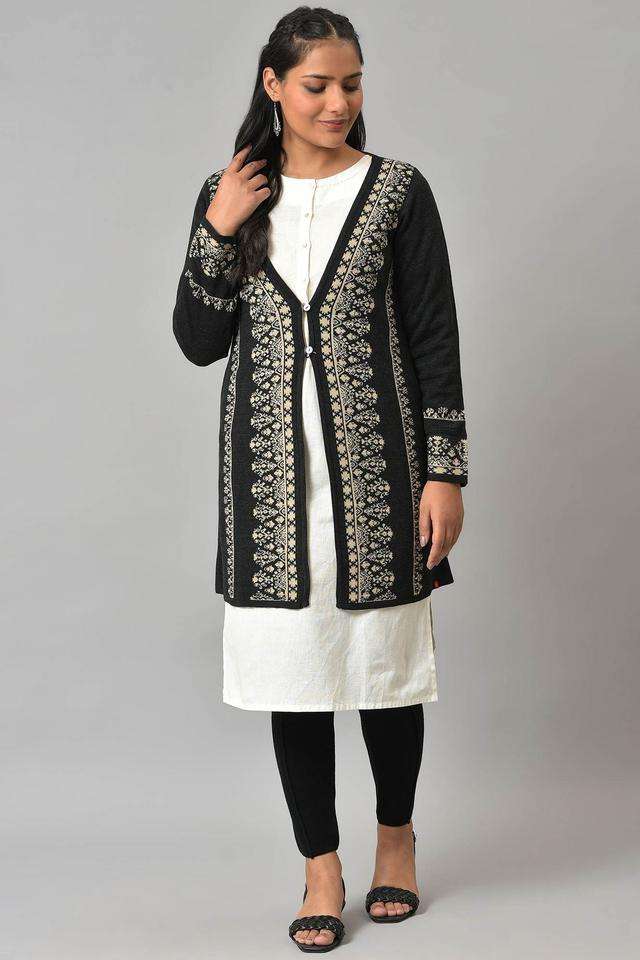 Geometric-Print-Acrylic-Women-s-Festive-Wear-Cardigan