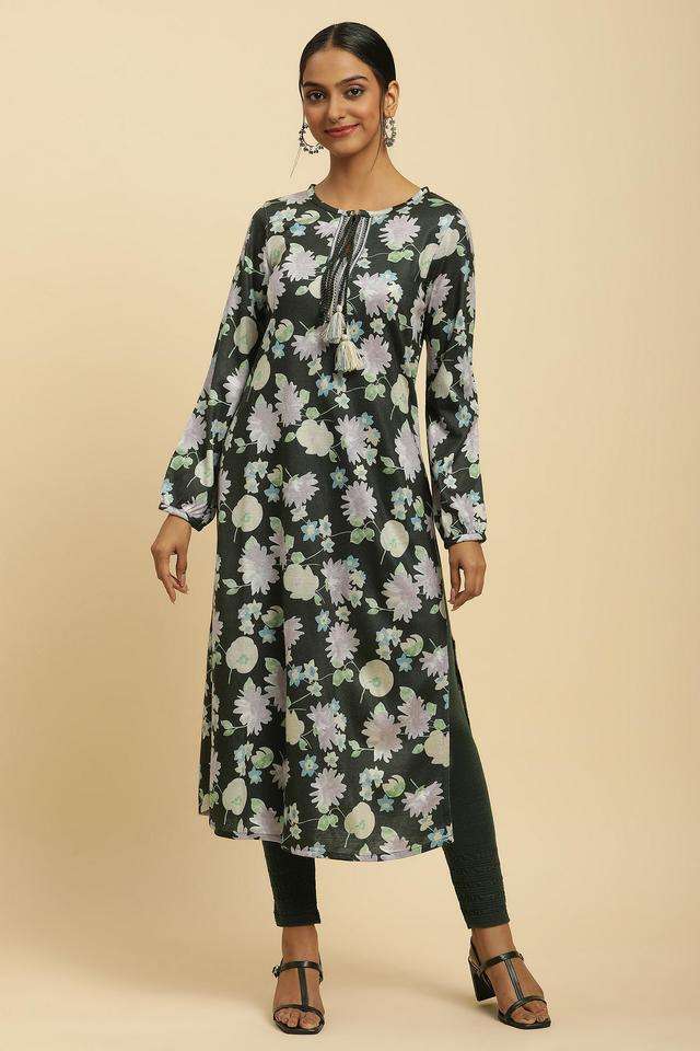 Floral-Acrylic-Women-s-Casual-Wear-Kurta