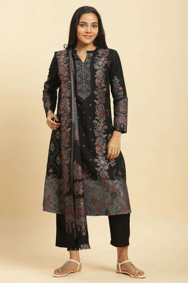 Floral-Polyester-Women-s-Kurta-Set