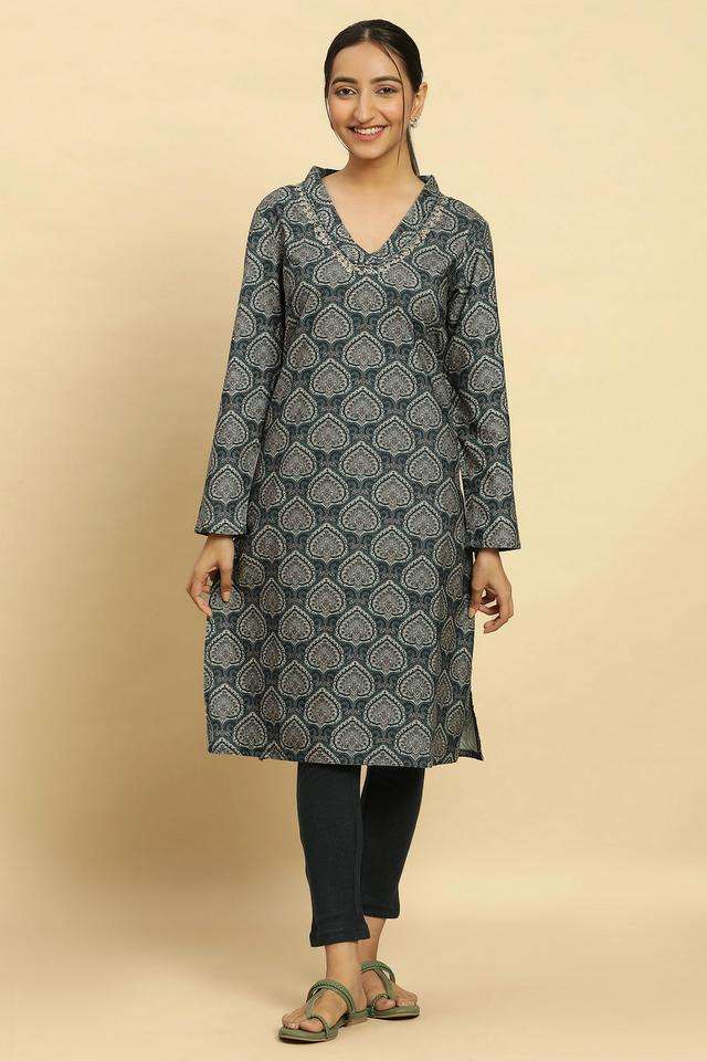 Printed-Polyester-Women-s-Festive-Wear-Kurta