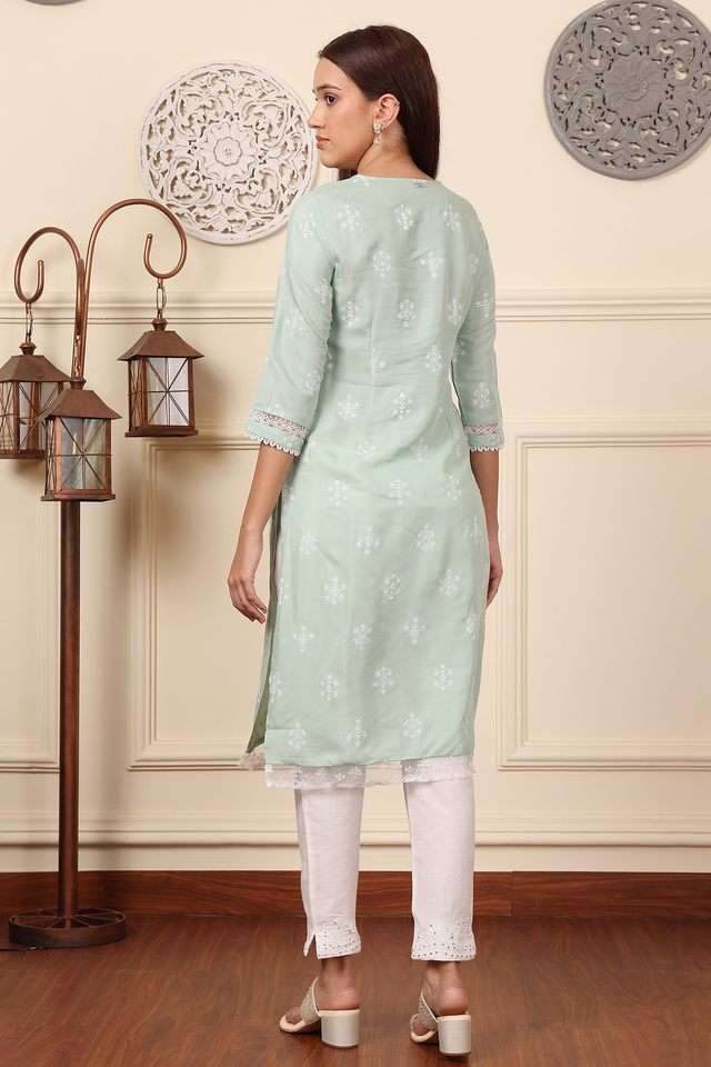 Printed-Viscose-Round-Neck-Women-s-Kurta