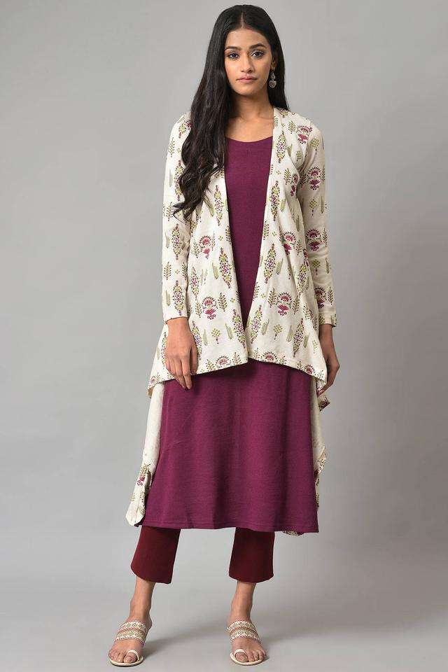 Floral-Round-Neck-Acrylic-Women-s-Dress