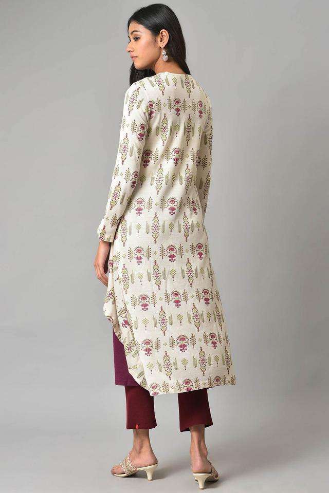 Floral-Round-Neck-Acrylic-Women-s-Dress