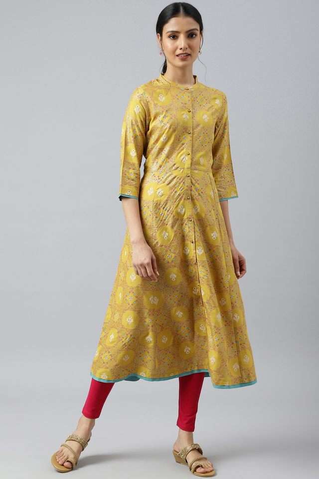 Geometric-Print-Viscose-Collared-Women-s-Festive-Wear-Kurta