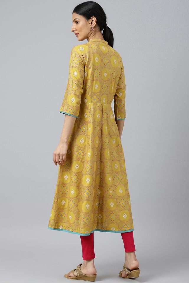Geometric-Print-Viscose-Collared-Women-s-Festive-Wear-Kurta