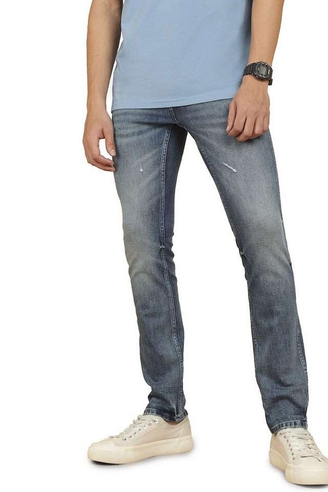 Light-Wash-Blended-Fabric-Slim-Fit-Men-s-Jeans