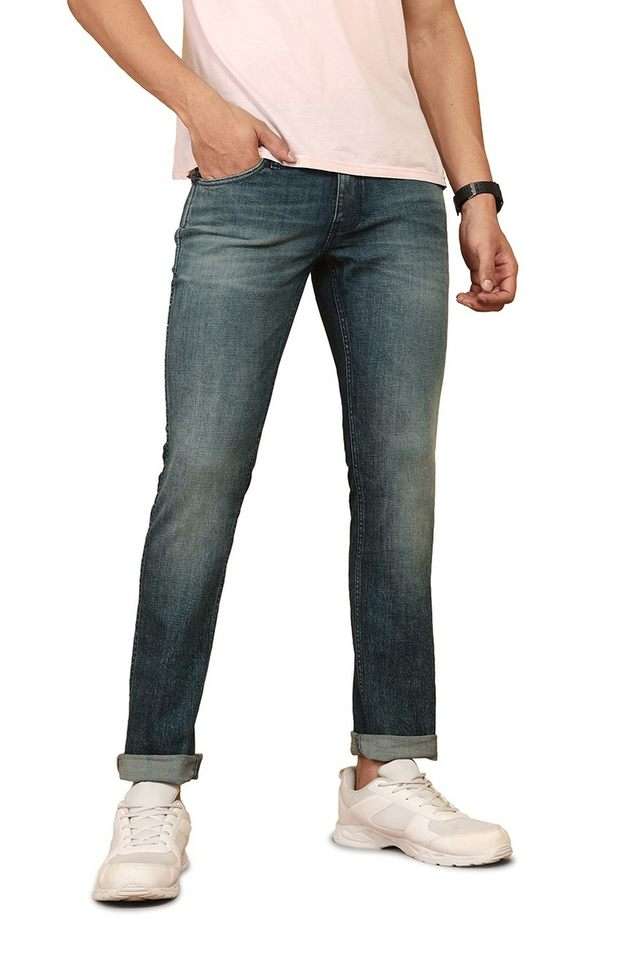 Light-Wash-Blended-Fabric-Slim-Fit-Men-s-Jeans
