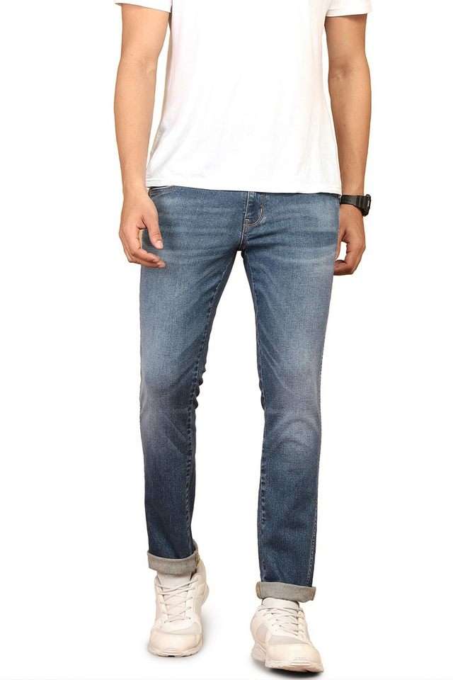 Light-Wash-Blended-Fabric-Slim-Fit-Men-s-Jeans
