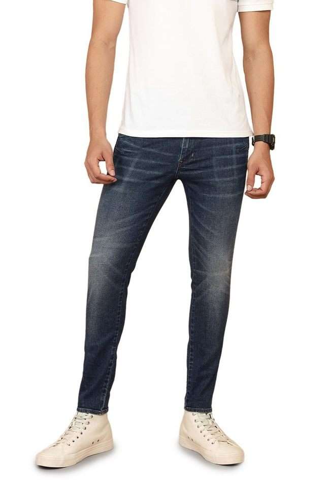 Light-Wash-Blended-Fabric-Slim-Fit-Men-s-Jeans
