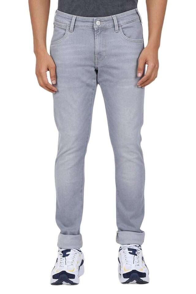 Light-Wash-Blended-Fabric-Skinny-Fit-Men-s-Jeans