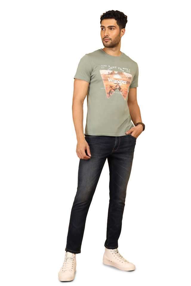 Light-Wash-Polyester-Slim-Fit-Men-s-Jeans