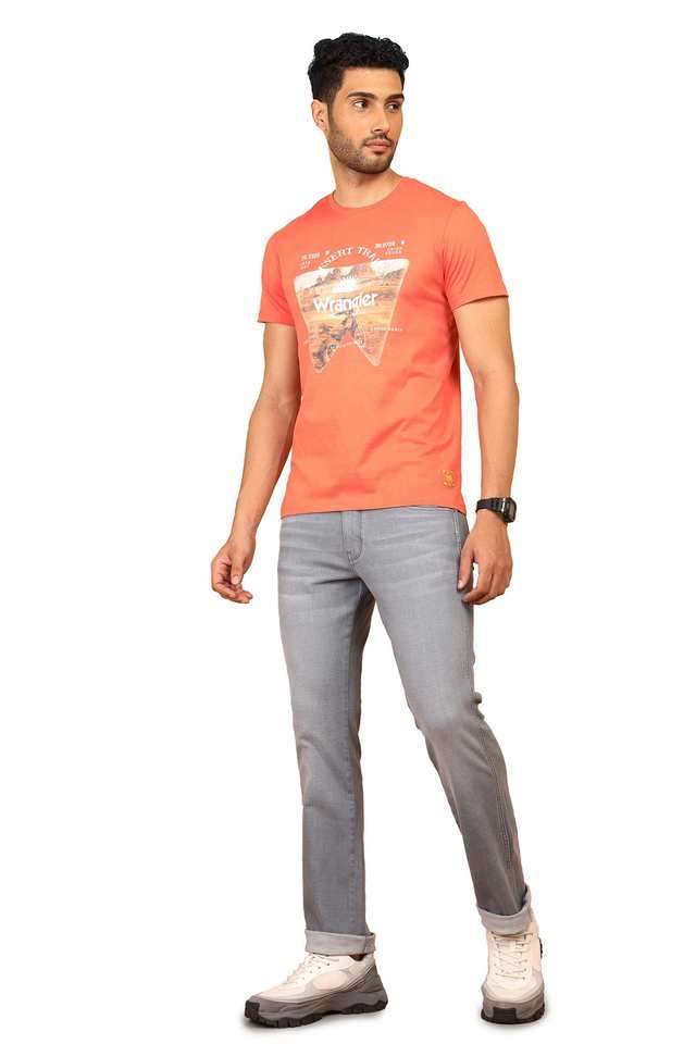 Light-Wash-Polyester-Straight-Fit-Men-s-Jeans