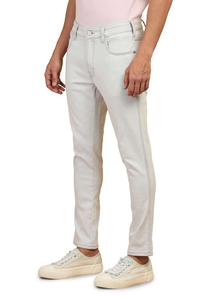 Light-Wash-Polyester-Slim-Fit-Men-s-Jeans