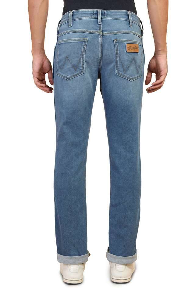 Light-Wash-Polyester-Straight-Fit-Men-s-Jeans