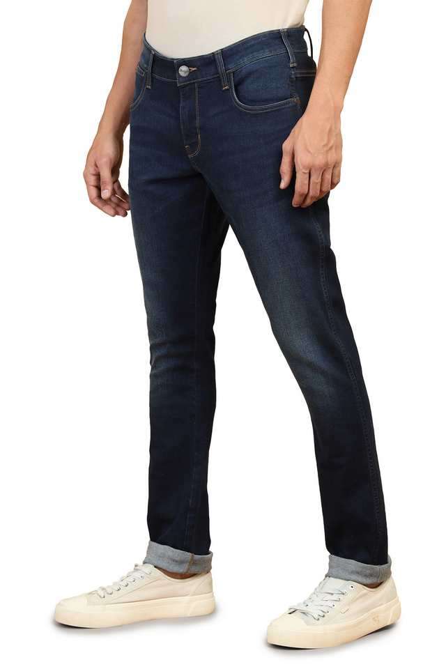 Light-Wash-Polyester-Skinny-Fit-Men-s-Jeans