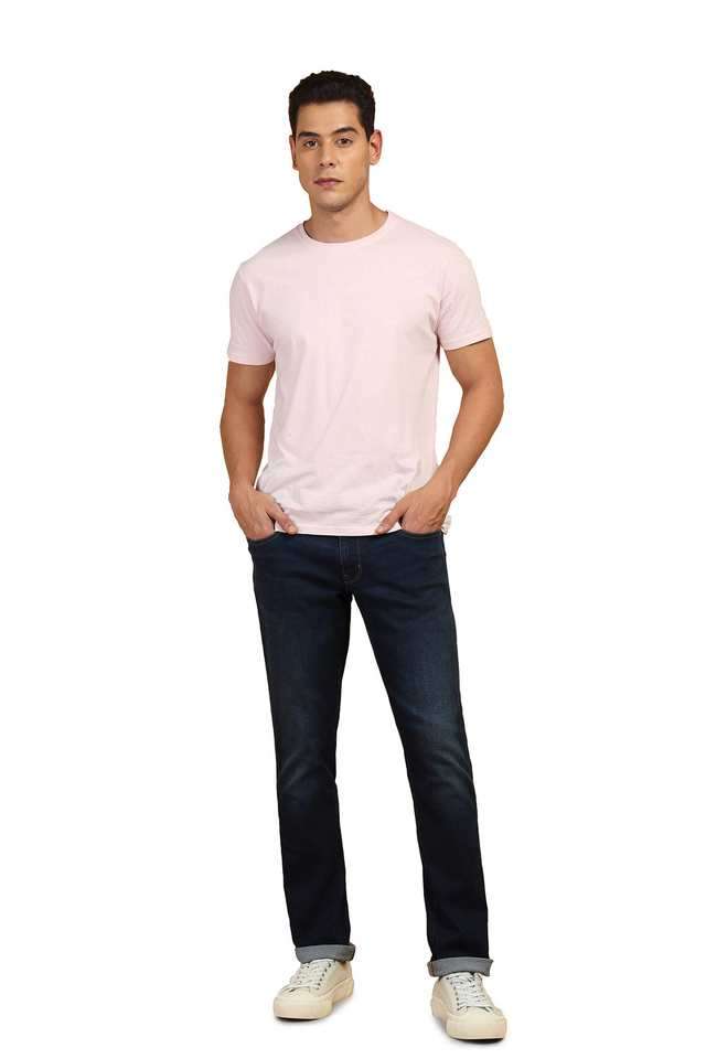 Light-Wash-Polyester-Slim-Fit-Men-s-Jeans
