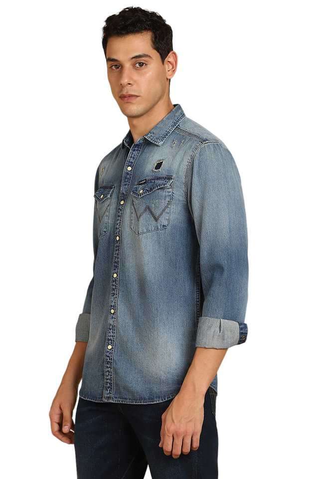 Solid-Cotton-Regular-Fit-Men-s-Casual-Shirt