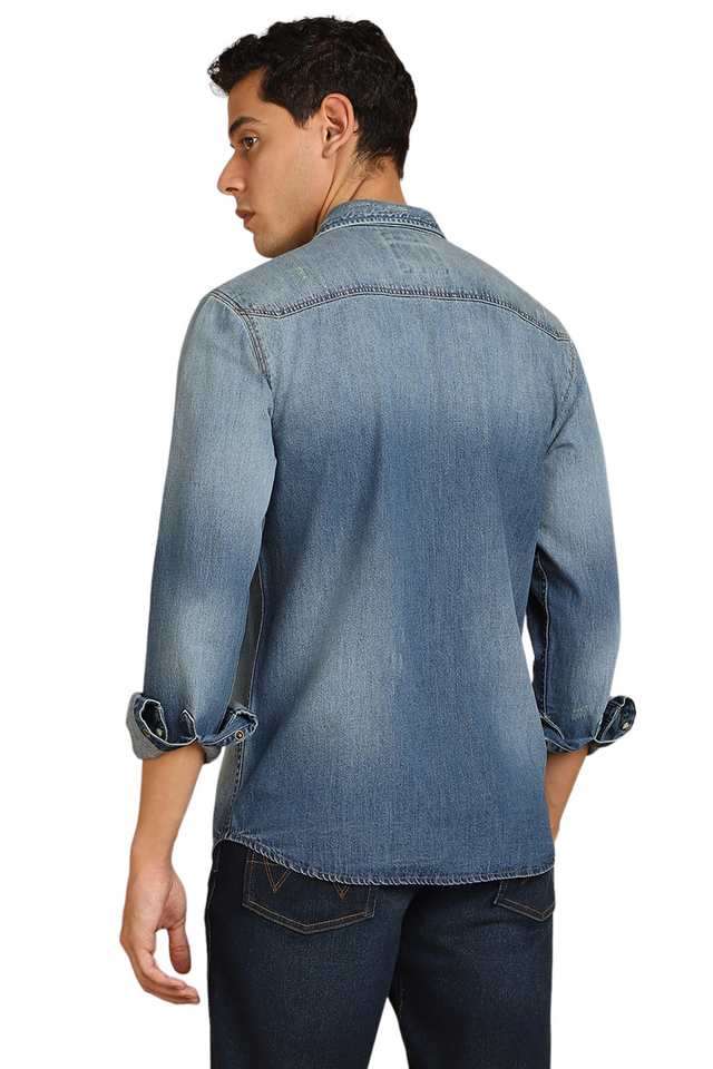 Solid-Cotton-Regular-Fit-Men-s-Casual-Shirt