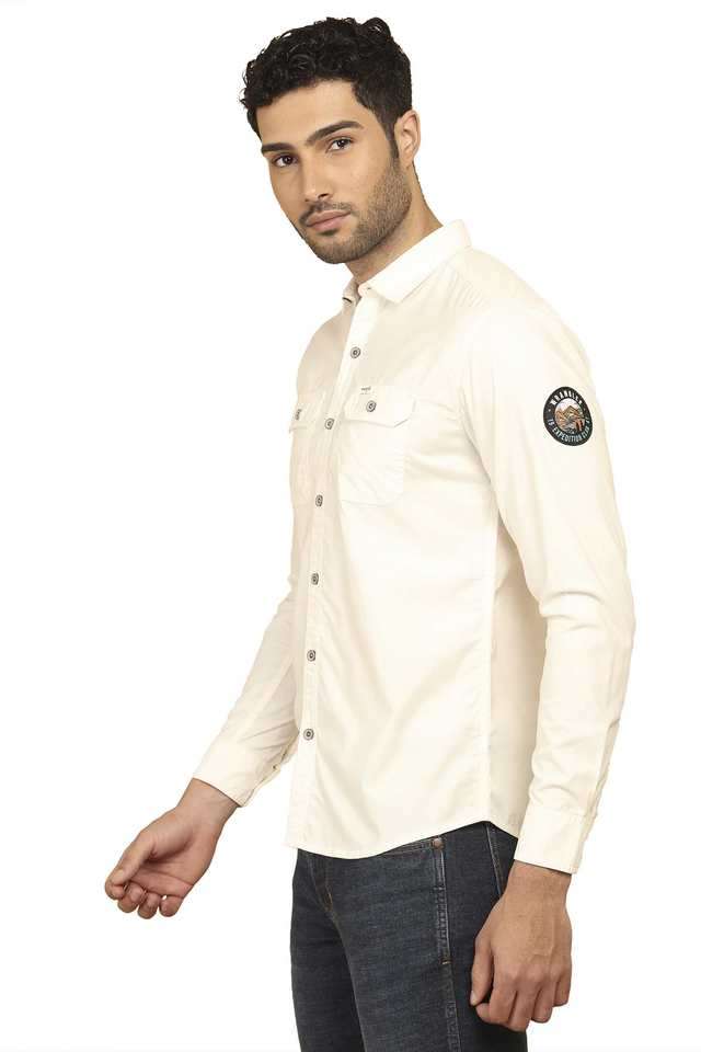 Solid-Cotton-Regular-Fit-Men-s-Casual-Shirt