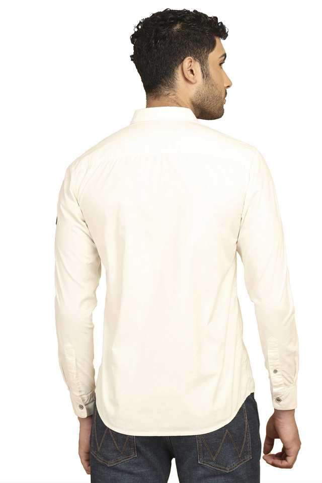 Solid-Cotton-Regular-Fit-Men-s-Casual-Shirt
