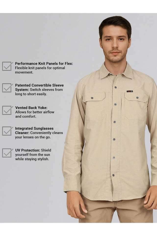 Solid-Nylon-Regular-Fit-Men-s-Casual-Wear-Shirt