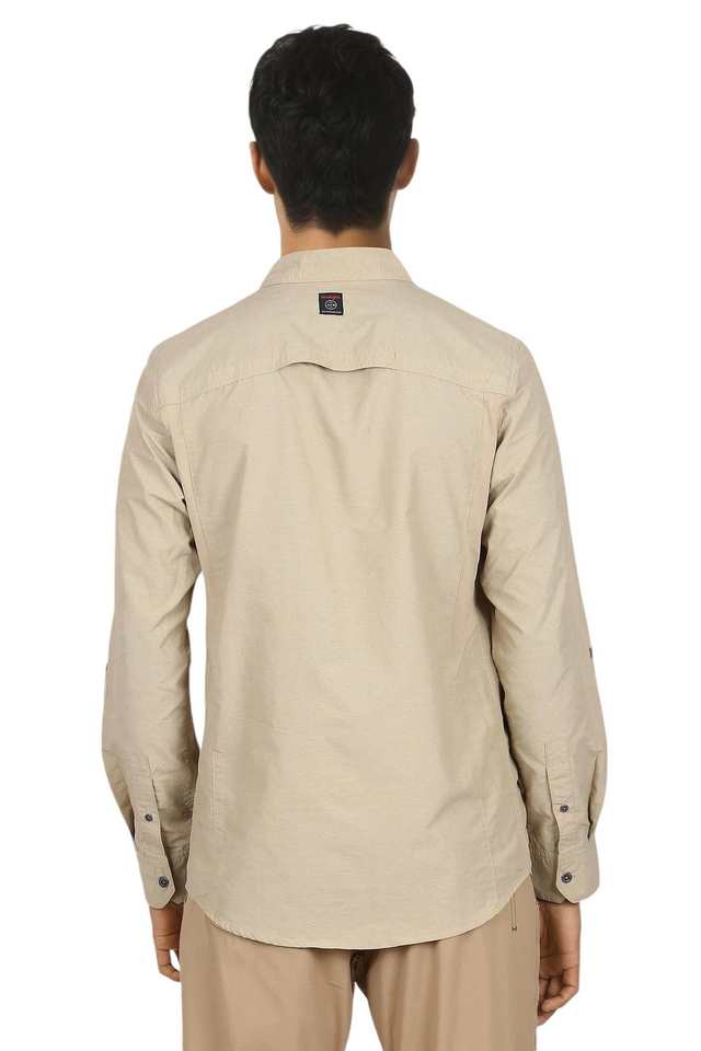 Solid-Nylon-Regular-Fit-Men-s-Casual-Wear-Shirt