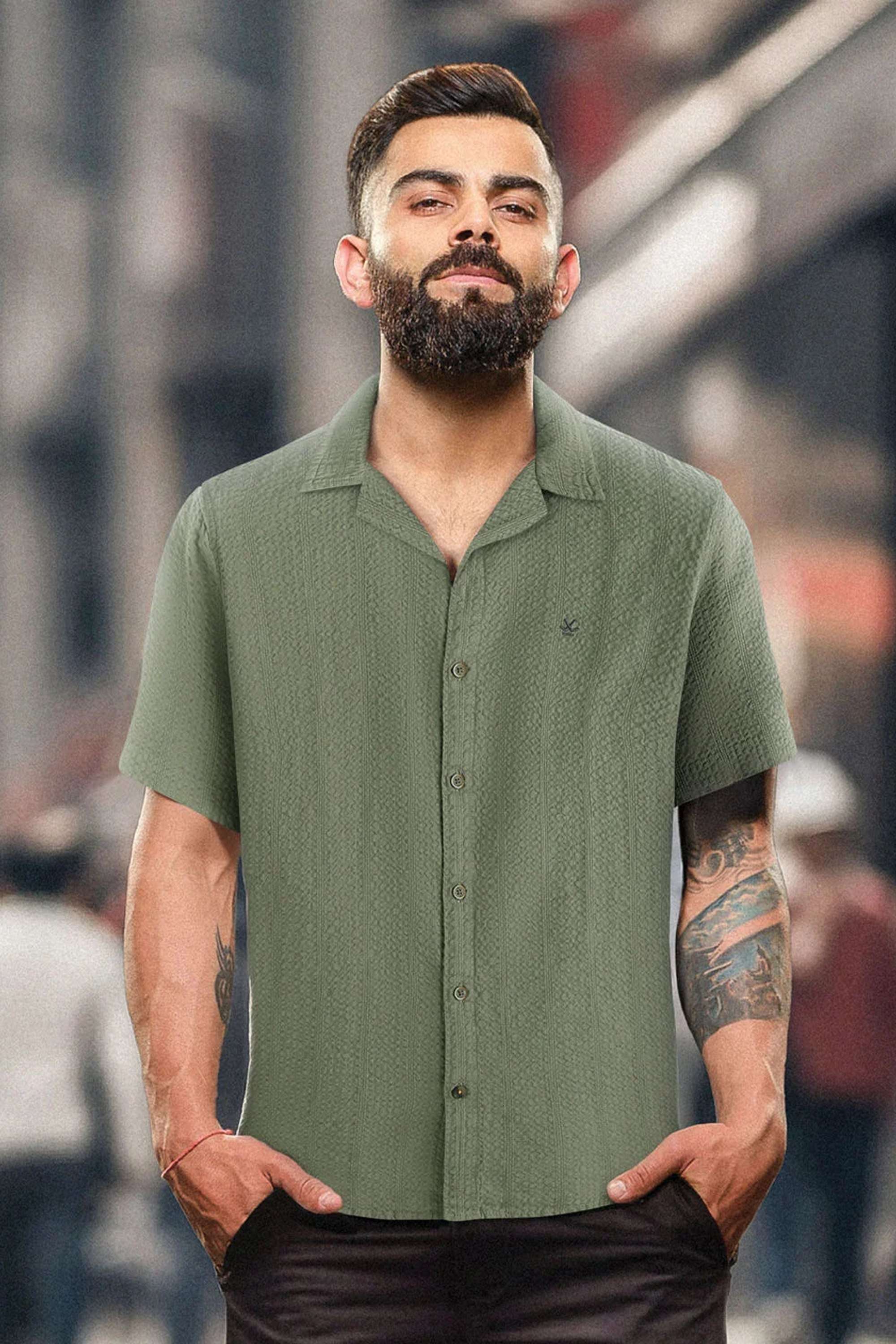 Solid-Cotton-Regular-Fit-Men-Casual-Shirt