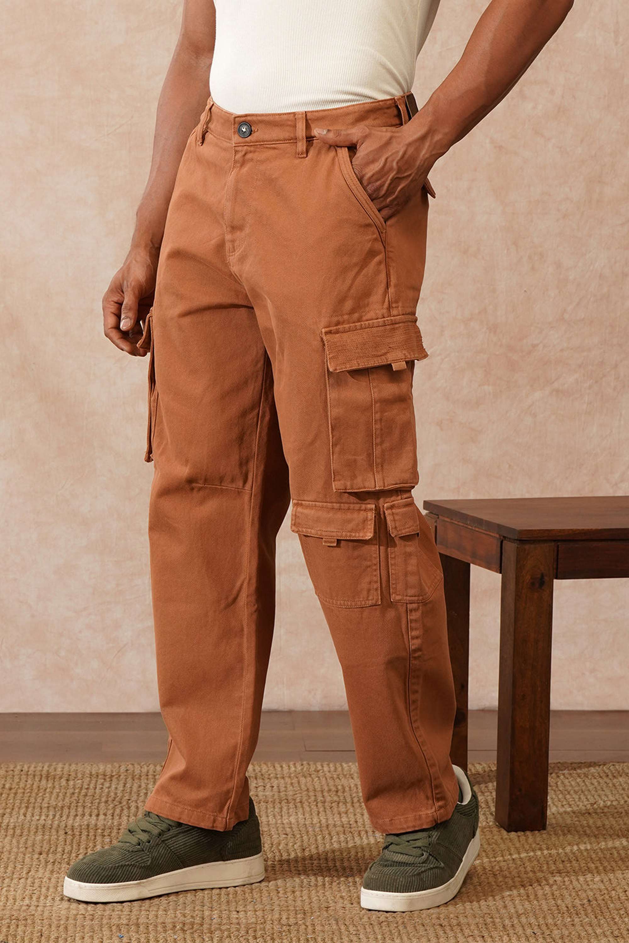 Solid-Twill-Relaxed-Fit-Men-s-Cargos