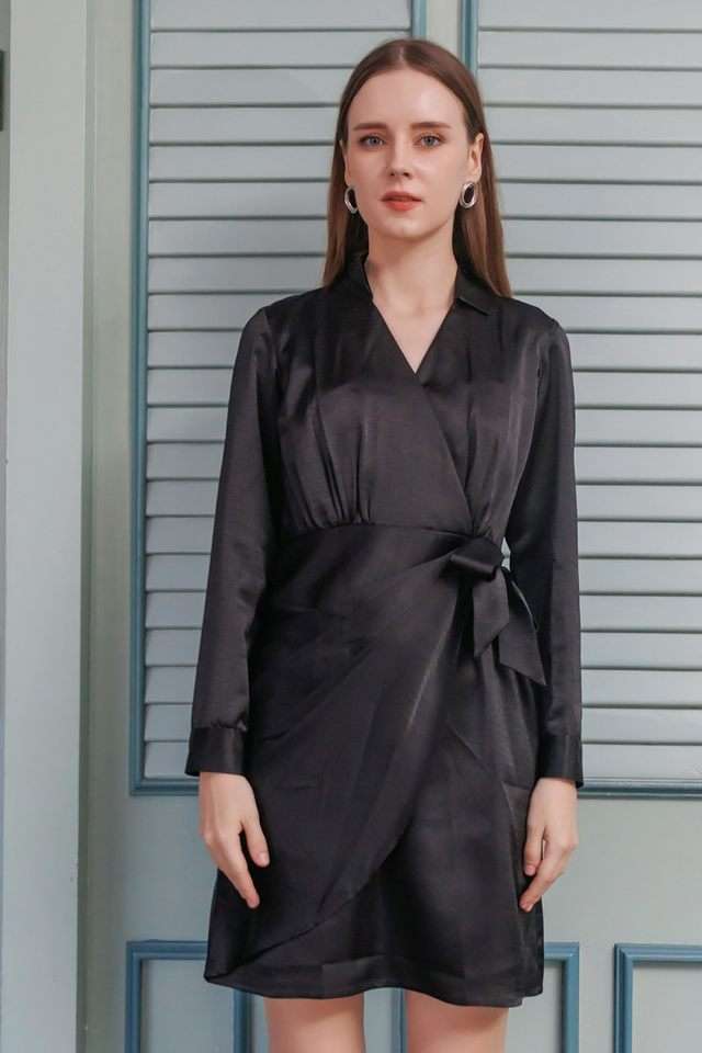 zink london Solid Collared Polyester Women Dress-picture-23