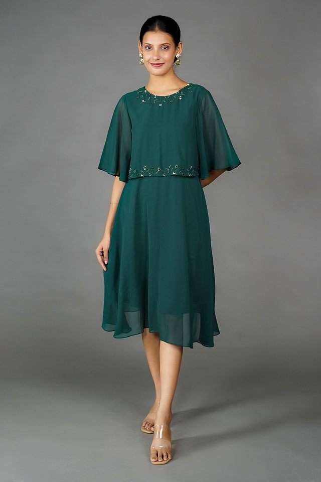 zink london Embroidered Round Neck Polyester Women Dress-picture-26