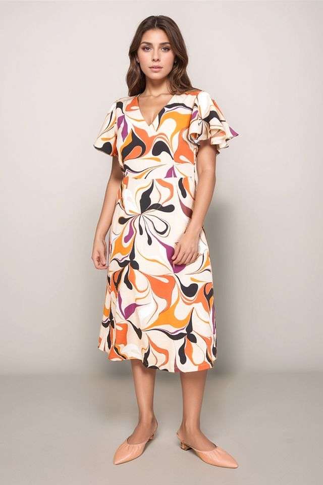 Floral-Polyester-Straight-Fit-Women-s-Dress