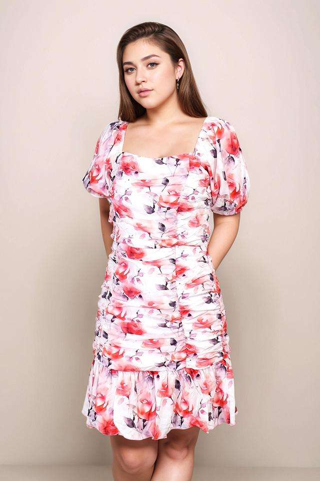 zink london Floral Square Neck Rayon Women Dress-picture-23