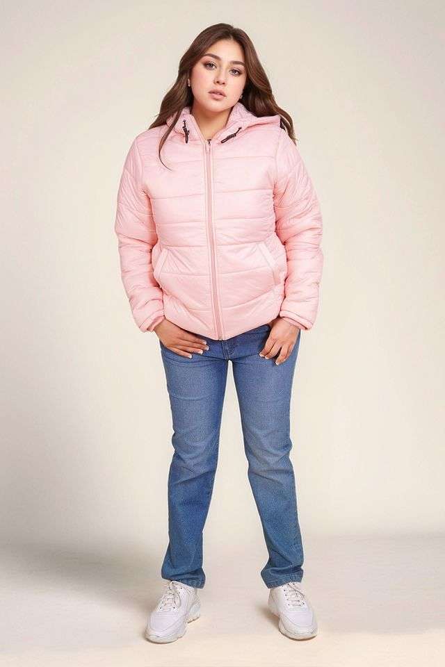 Buy Zink London Peach Solid Polyester Straight Fit Women's Jacket
