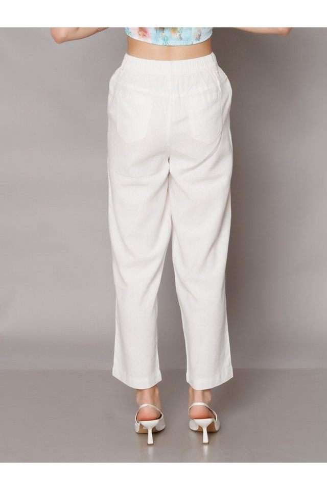 Solid-Straight-Fit-Blended-Fabric-Women-s-Casual-Wear-Trousers