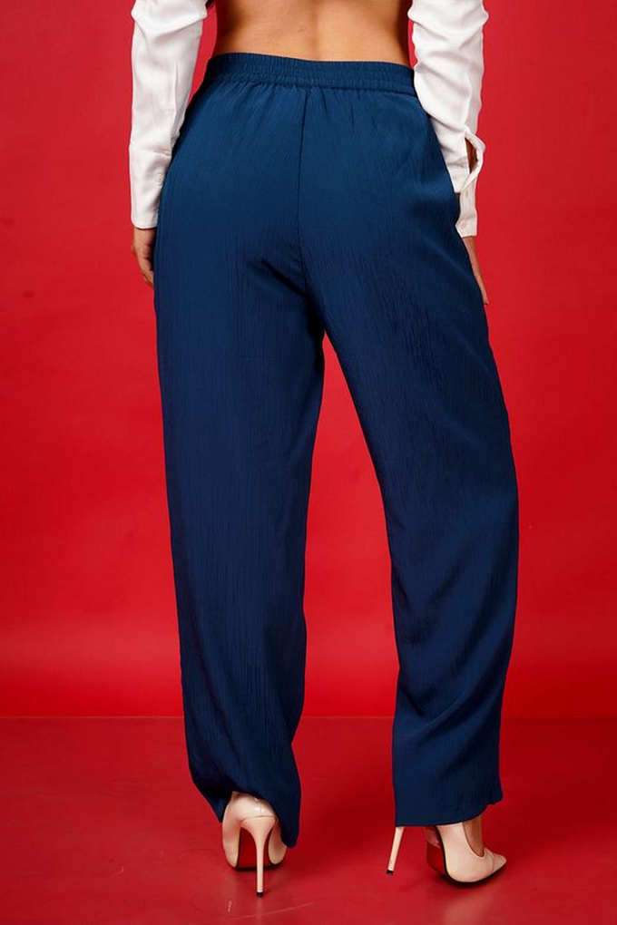 Solid-Straight-Fit-Polyester-Women-s-Casual-Wear-Trousers
