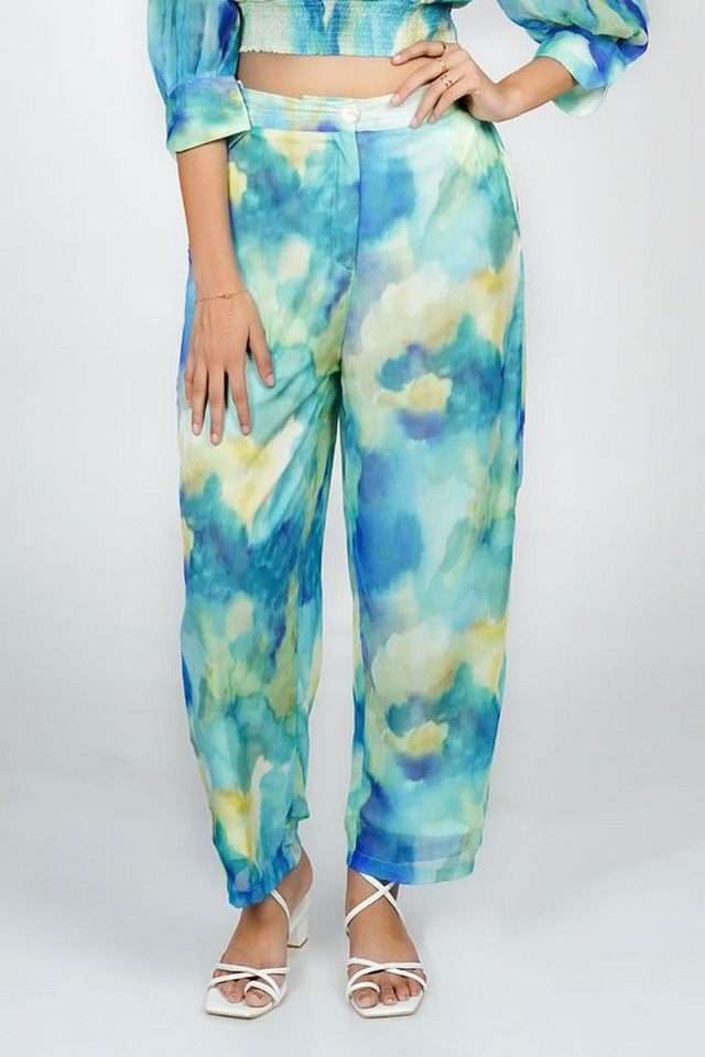 zink london Abstract Straight Fit Polyester Women Casual Wear Palazzos-picture-17