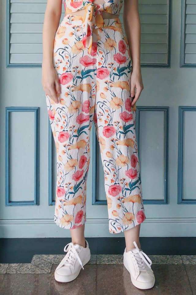 Printed-Straight-Fit-Blended-Fabric-Women-s-Casual-Wear-Trousers