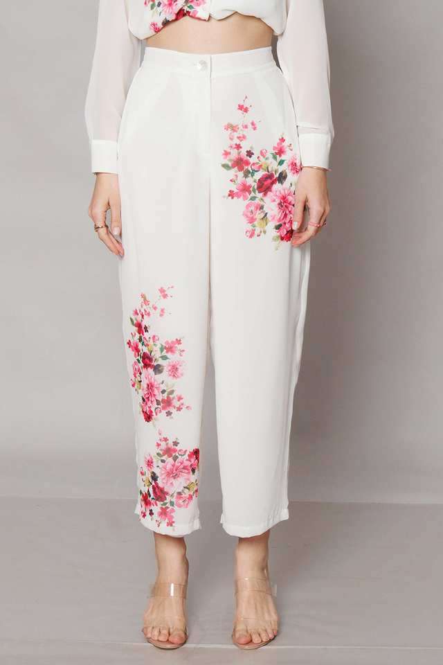 Floral-Polyester-Relaxed-Fit-Women-s-Trousers
