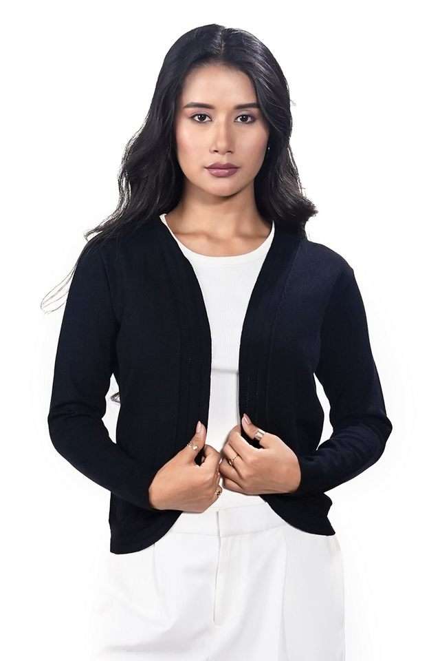 zink london Solid Viscose Collared Women's Shrug-picture-11