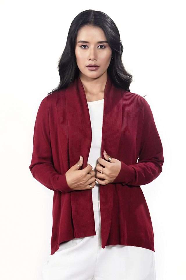 zink london Solid Viscose Collared Women's Shrug-picture-12
