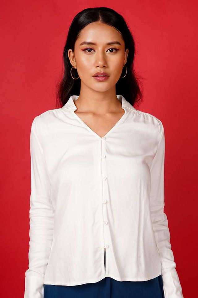 zink london Solid Collared Viscose Women's Casual Wear Shirt-picture-35