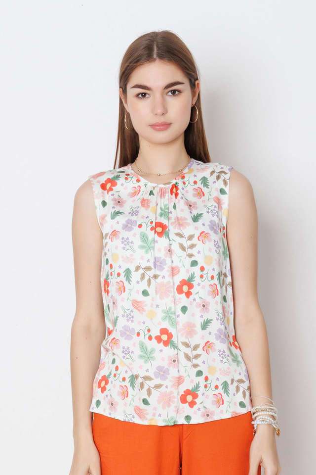 Printed-Viscose-Round-Neck-Women-s-Top