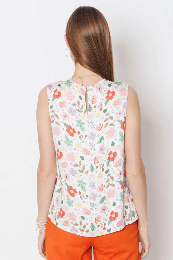 Printed-Viscose-Round-Neck-Women-s-Top