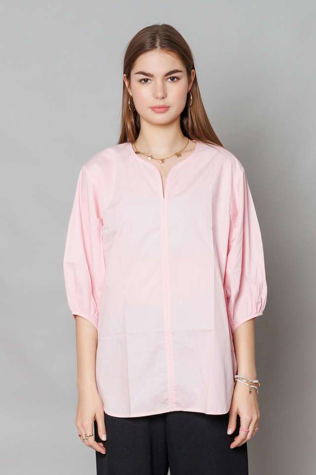 zink london Solid Cotton V-Neck Women Top-picture-34