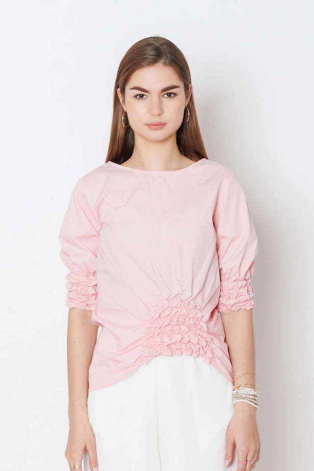 zink london Solid Cotton Round Neck Women Top-picture-32