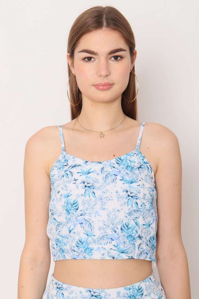 zink london Floral Polyester Plunging Neck Women's Top-picture-10