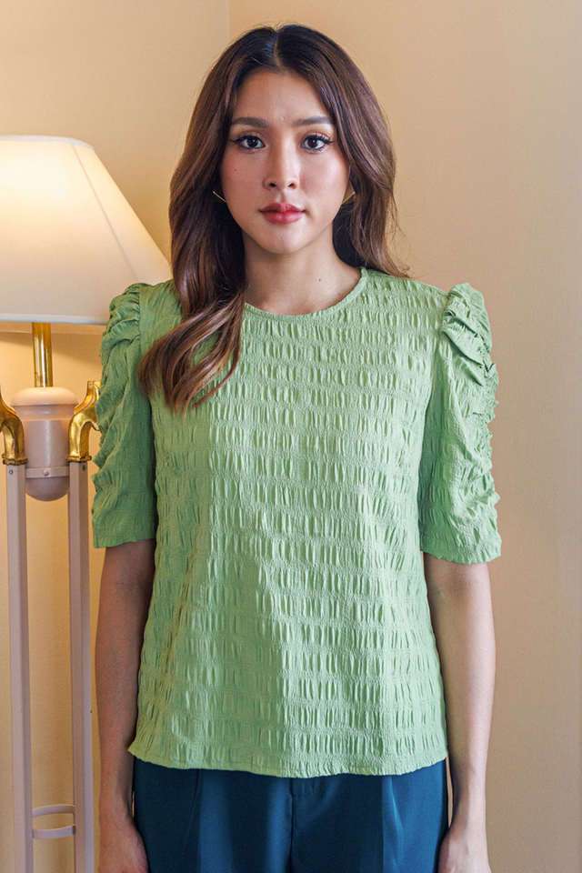 zink london Textured Polyester Round Neck Women Top-picture-14