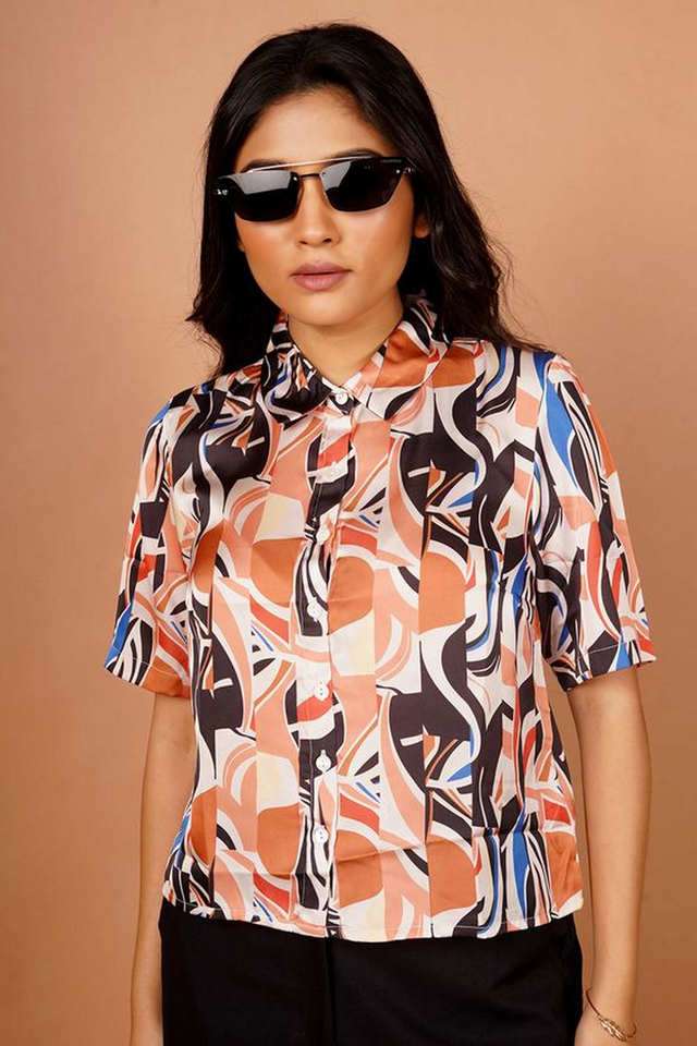 zink london Printed Collared Polyester Women Casual Wear Shirt-picture-51
